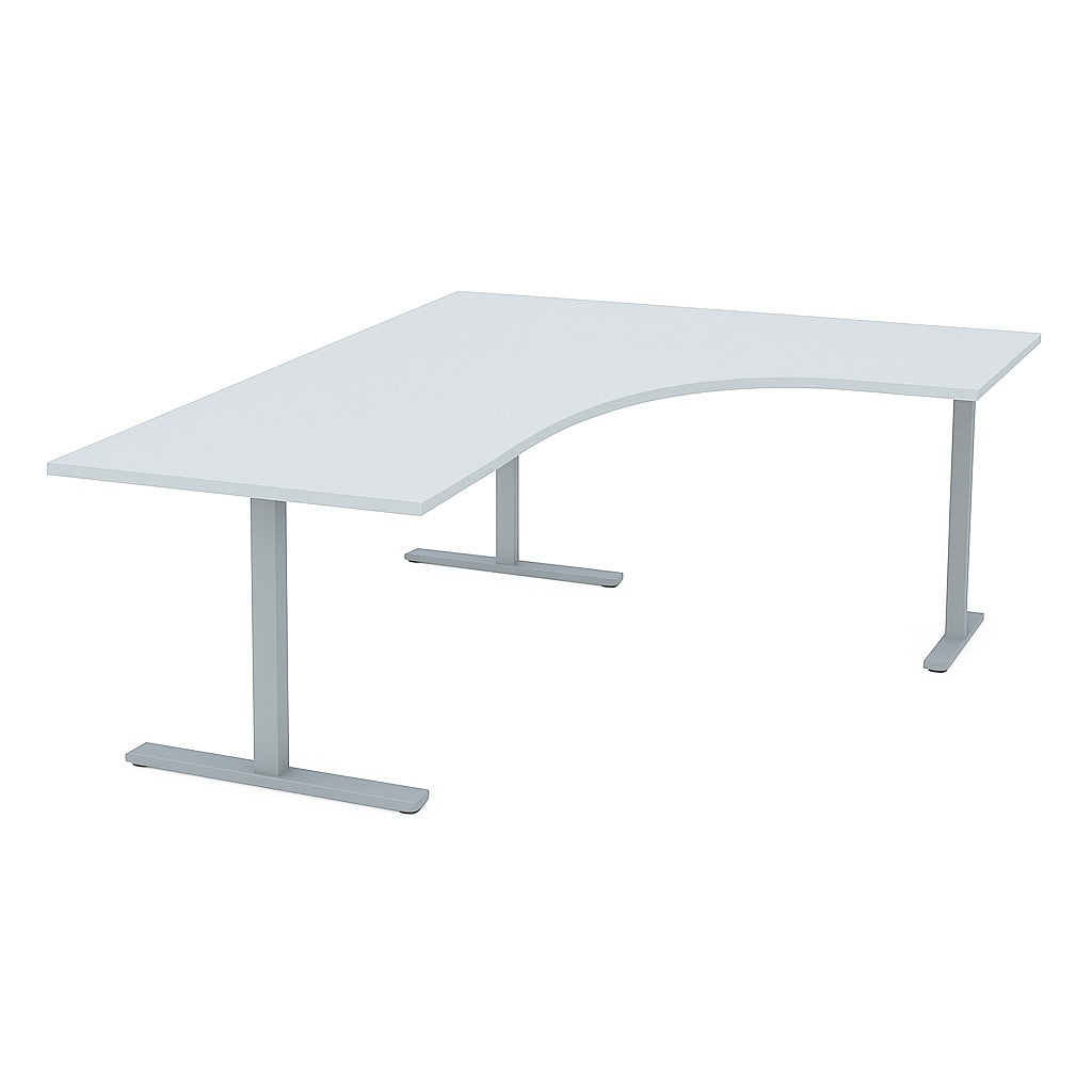 NYTT | ELEKTRISK HEV/SENK HJØRNE-SKRIVEBORD 3 BEIN LYSGRÅ