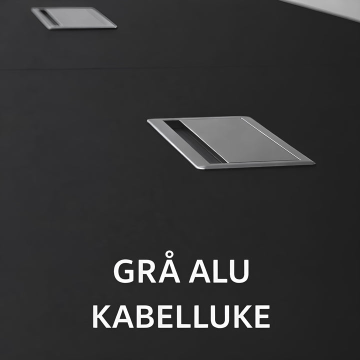 NYTT | SVART MATTE BÅTFORMET (VINKLET HJØRNEFORM) MØTEBORD/KONFERANSEBORD 240/360/420CM