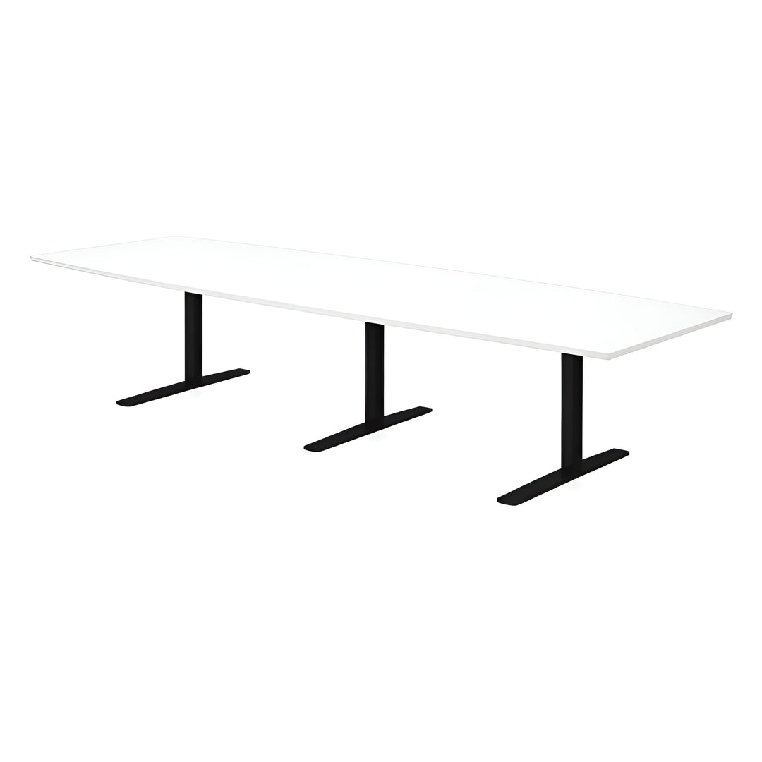 NYTT | HVIT BÅTFORMET (RETT KANT) MØTEBORD/KONFERANSEBORD 180/240/360/420CM