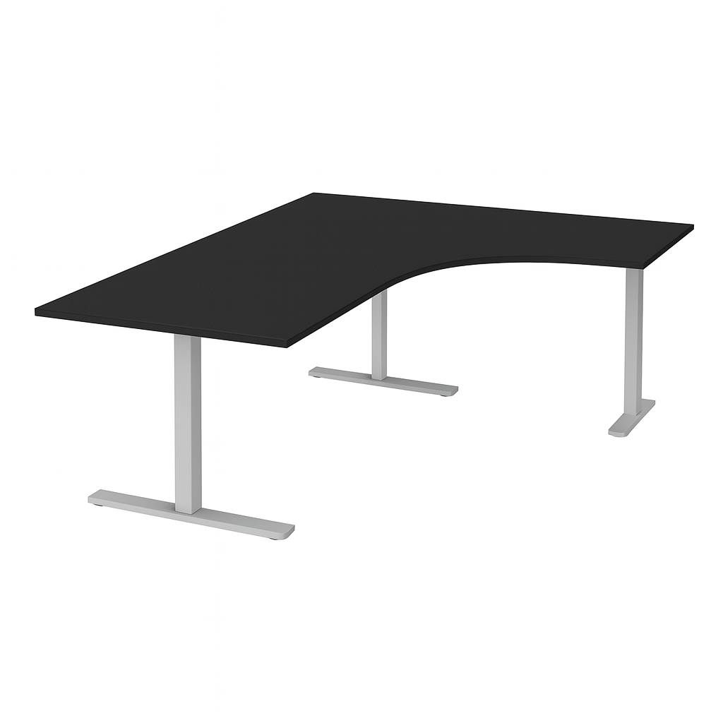 NYTT | ELEKTRISK HEV/SENK HJØRNE-SKRIVEBORD 3 BEIN SVART