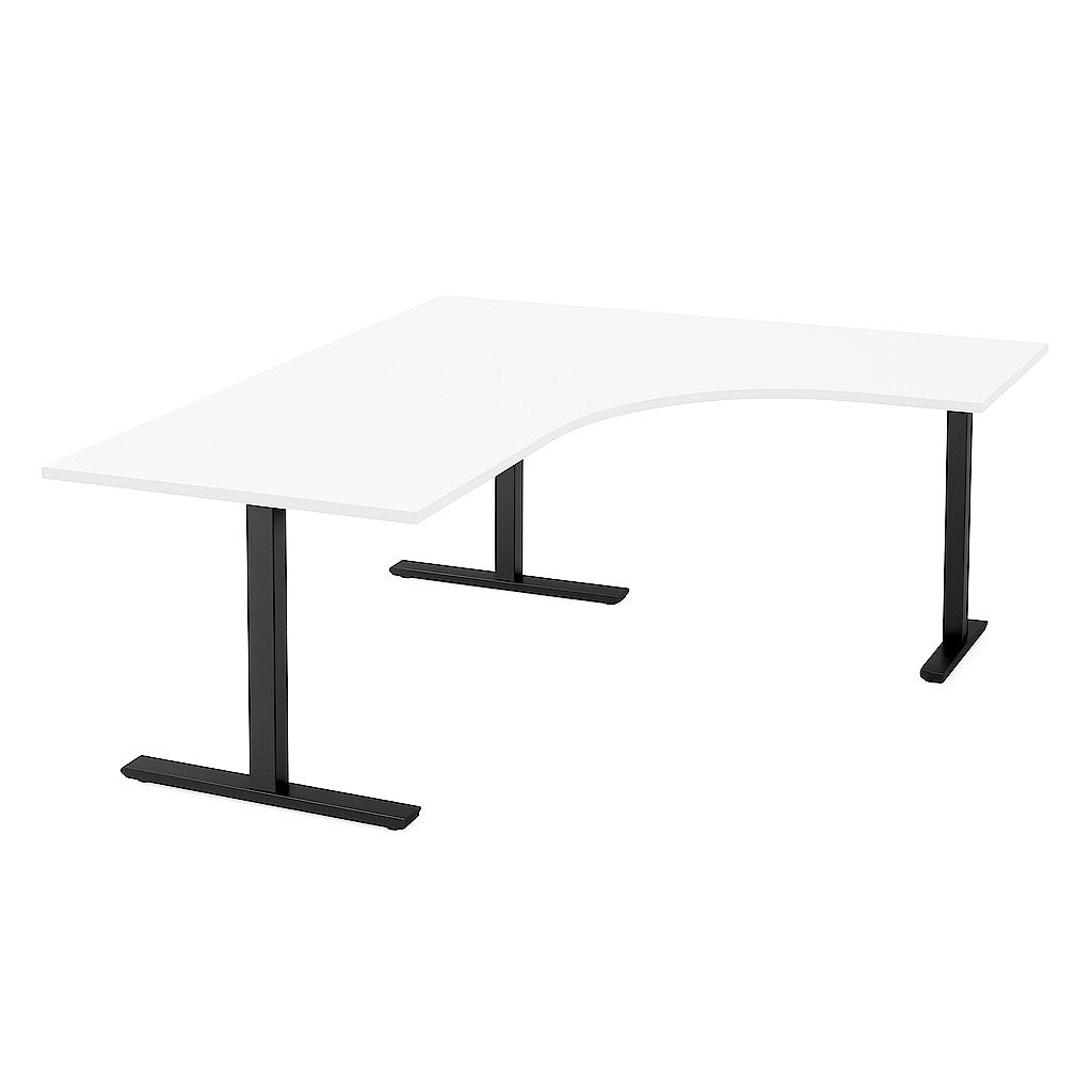 NYTT | ELEKTRISK HEV/SENK HJØRNE-SKRIVEBORD 3 BEIN HVIT