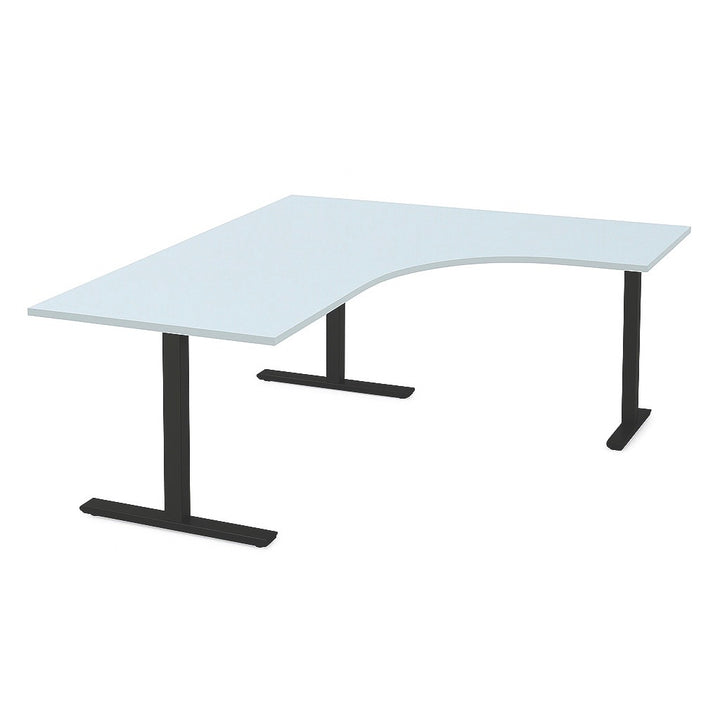 NYTT | ELEKTRISK HEV/SENK HJØRNE-SKRIVEBORD 3 BEIN LYSGRÅ