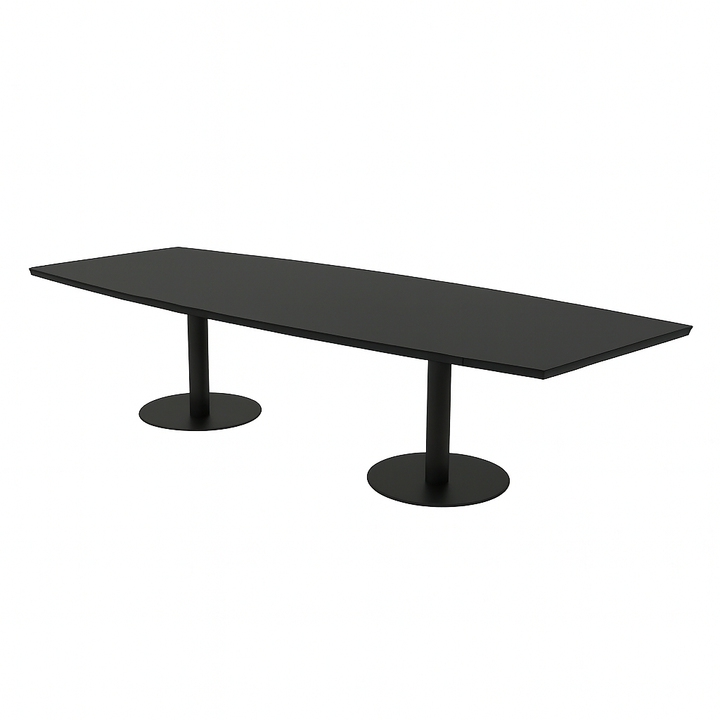 NYTT | SVART MATTE BÅTFORMET MØTEBORD/KONFERANSEBORD 2 STØRRELSER