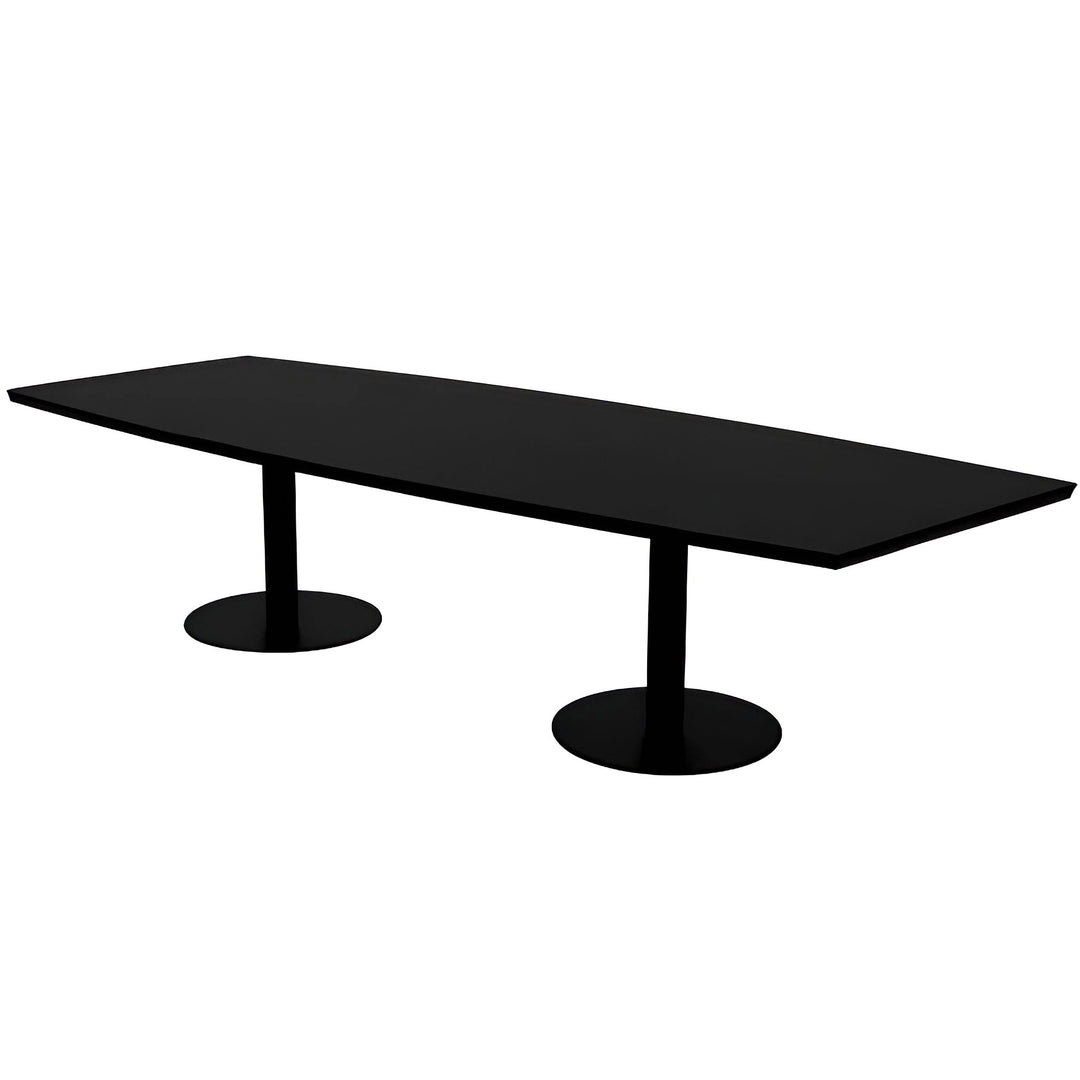 NYTT | SVART MATTE BÅTFORMET (VINKLET HJØRNEFORM) MØTEBORD/KONFERANSEBORD 240/360/420CM