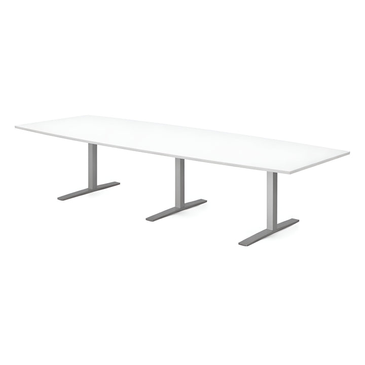 NYTT | HVIT BÅTFORMET (RETT KANT) MØTEBORD/KONFERANSEBORD 180/240/360/420CM