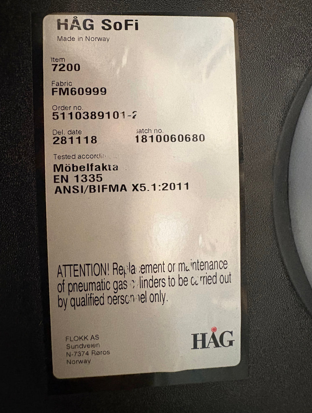 BRUKT (SOM NY) | HÅG SOFI 7200