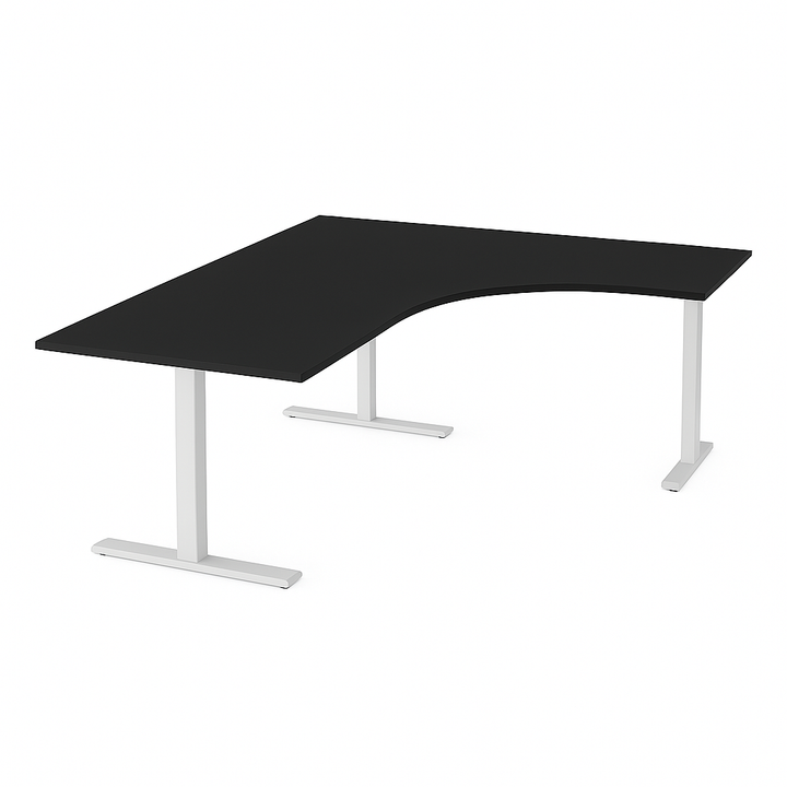 NYTT | ELEKTRISK HEV/SENK HJØRNE-SKRIVEBORD 3 BEIN SVART