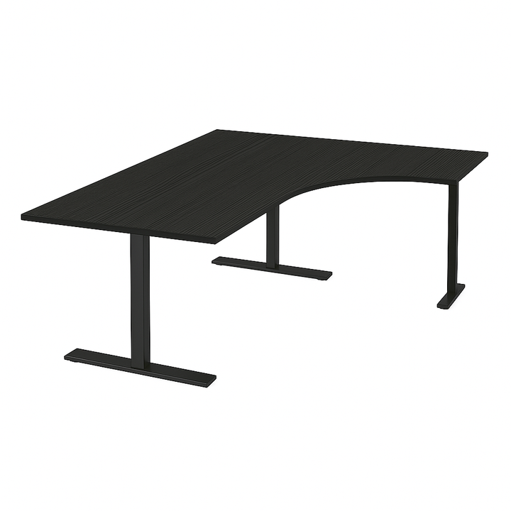 NYTT | ELEKTRISK HEV/SENK HJØRNE-SKRIVEBORD 3 BEIN SVART