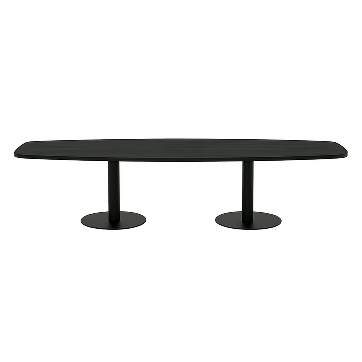 NYTT | SVART EIK BÅTFORMET MØTEBORD/KONFERANSEBORD 3 STØRRELSER