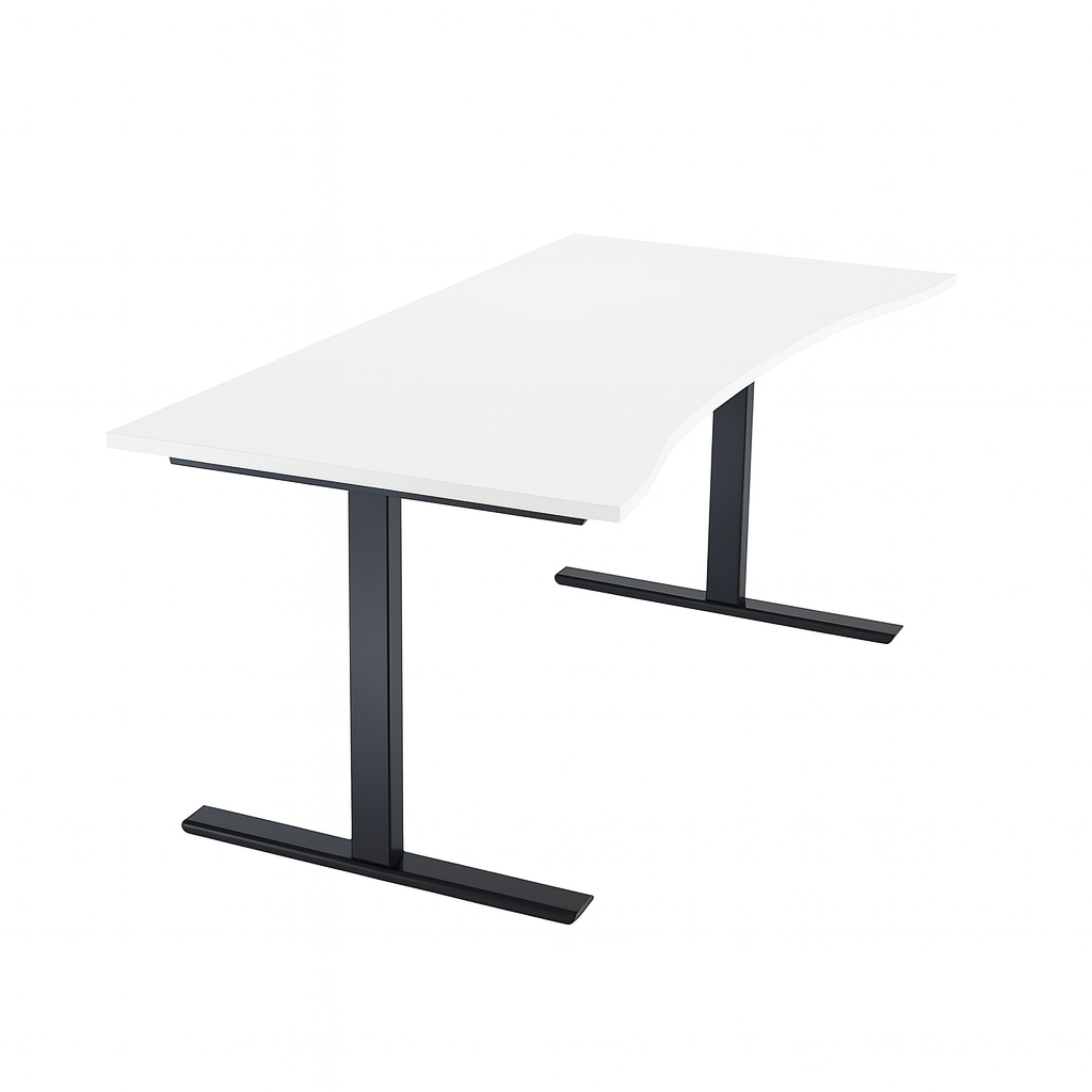 NYTT | ELEKTRISK HEV/SENK SKRIVEBORD MED MAGEBUE HVIT