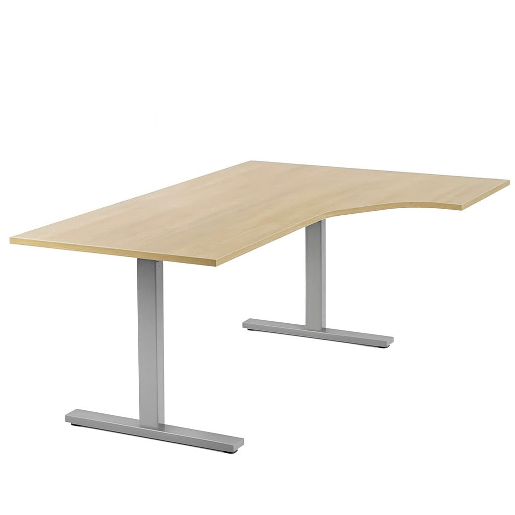 NYTT | ELEKTRISK HEV/SENK HJØRNE-SKRIVEBORD LYS EIK