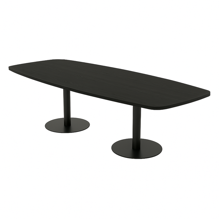 NYTT | SVART EIK BÅTFORMET MØTEBORD/KONFERANSEBORD 3 STØRRELSER