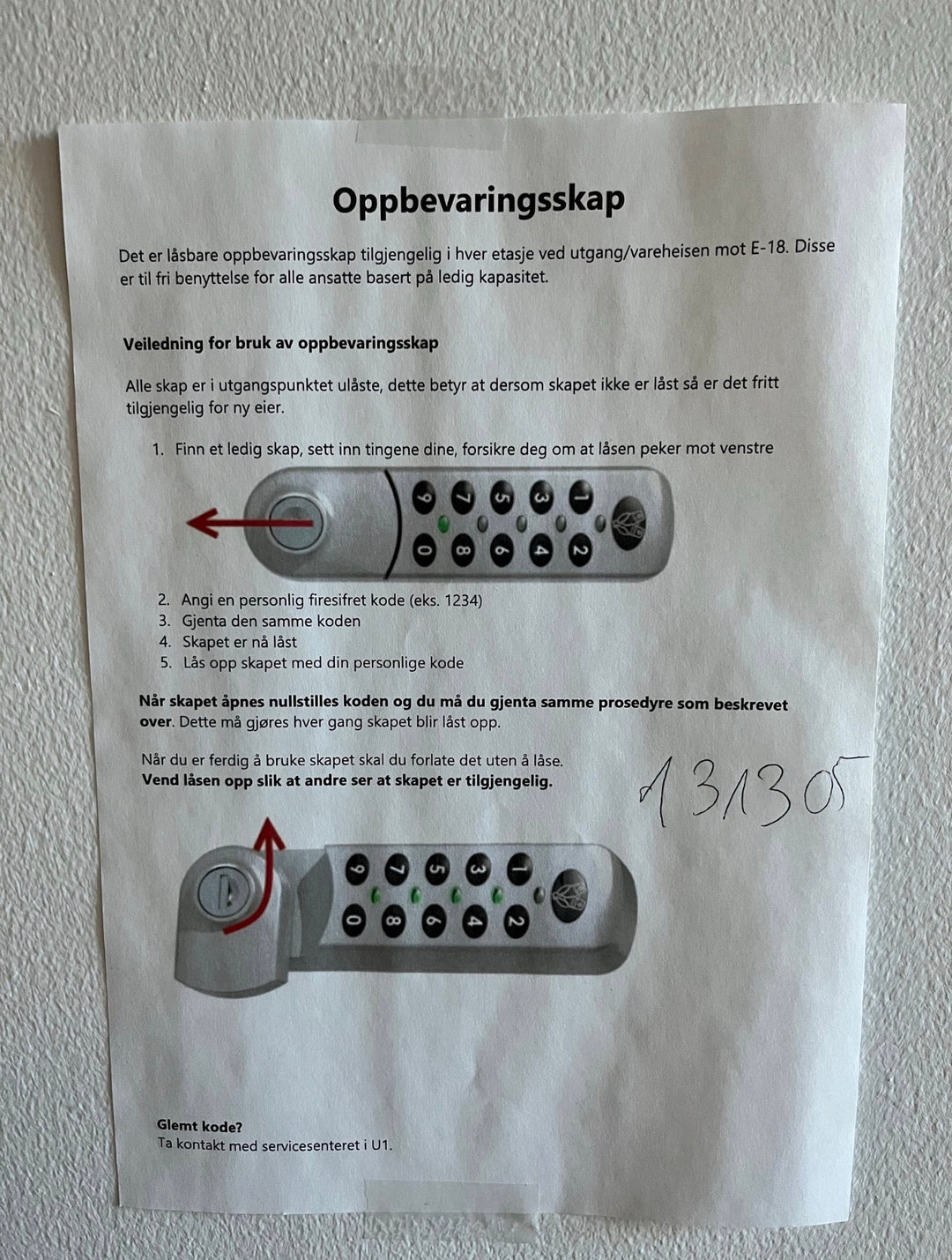 BRUKT | TRECE MODERNE GARDEROBESKAP MED AUTOMATISK KODELÅS