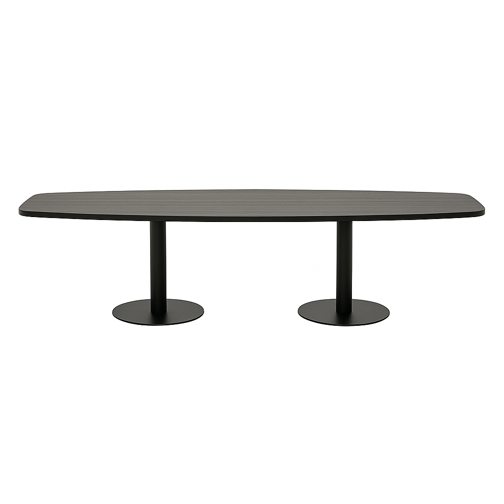 NYTT | MØRK EIK BÅTFORMET MØTEBORD/KONFERANSEBORD 300CM