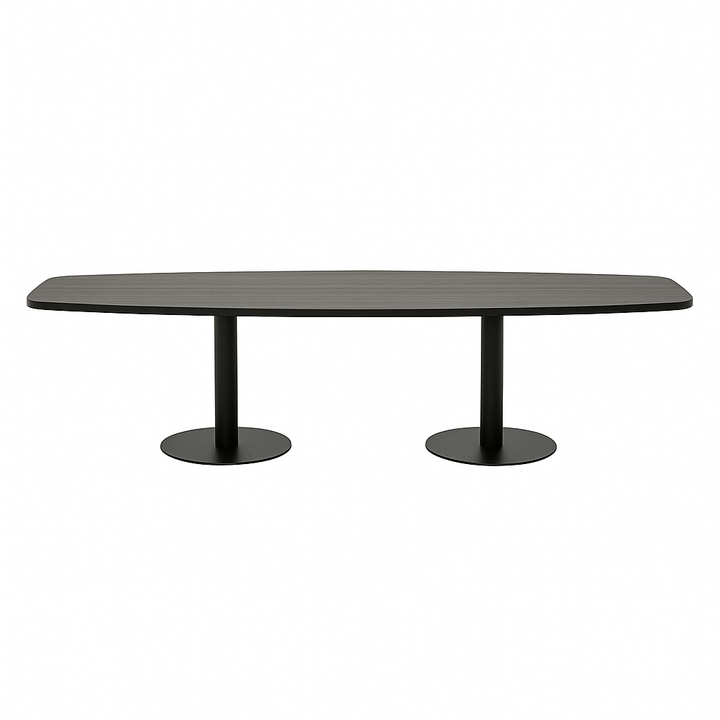 NYTT | MØRK EIK BÅTFORMET MØTEBORD/KONFERANSEBORD 300CM