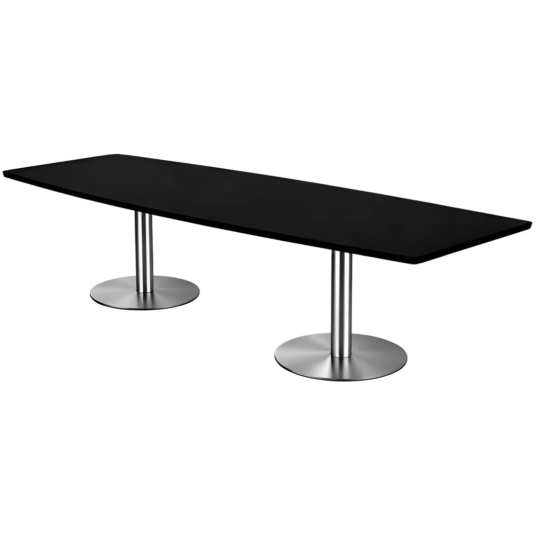 NYTT | SVART MATTE BÅTFORMET (VINKLET HJØRNEFORM) MØTEBORD/KONFERANSEBORD 240/360/420CM