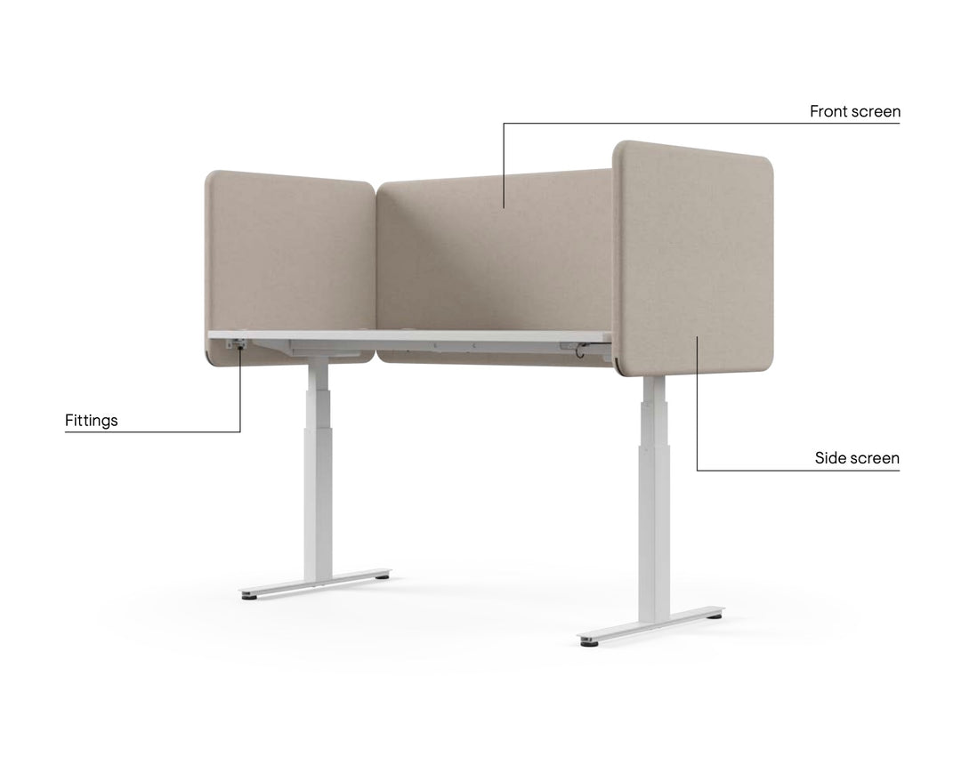 NY | BUET BORDSKILLEVEGG B 160 M/U SIDEVEGG - SVART/MØRKEGRÅ/LYSEGRÅ
