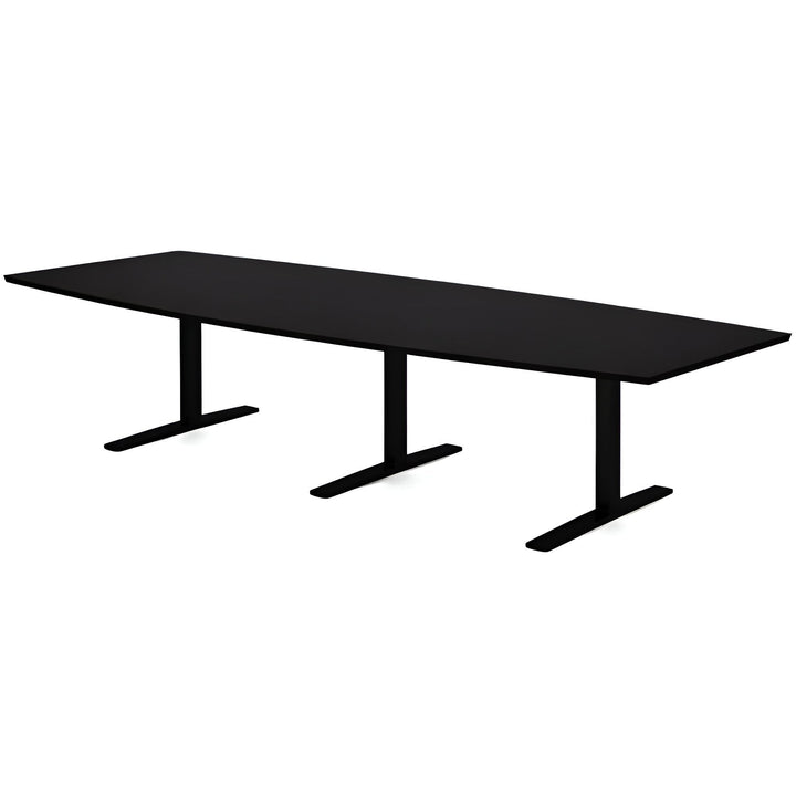NYTT | SVART MATTE BÅTFORMET (VINKLET HJØRNEFORM) MØTEBORD/KONFERANSEBORD 180/240/360/420CM