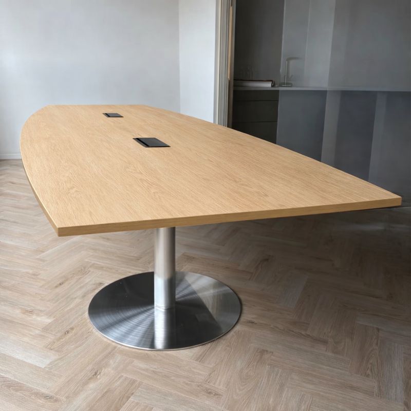 NYTT | LYS EIK BÅTFORMET MØTEBORD/KONFERANSEBORD 2 STØRRELSER