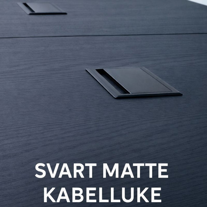 NYTT | SVART EIK BÅTFORMET MØTEBORD/KONFERANSEBORD 3 STØRRELSER