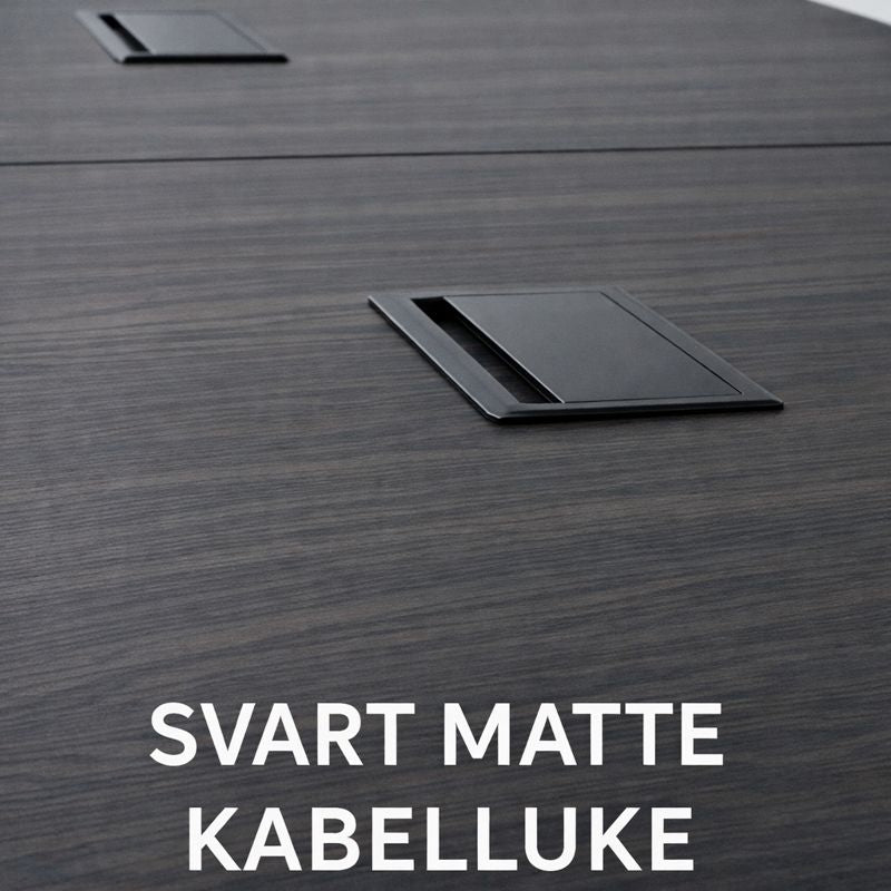 NYTT | MØRK EIK BÅTFORMET MØTEBORD/KONFERANSEBORD 300CM