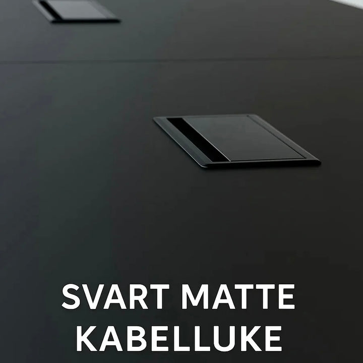 NYTT | SVART MATTE BÅTFORMET (VINKLET HJØRNEFORM) MØTEBORD/KONFERANSEBORD 240/360/420CM