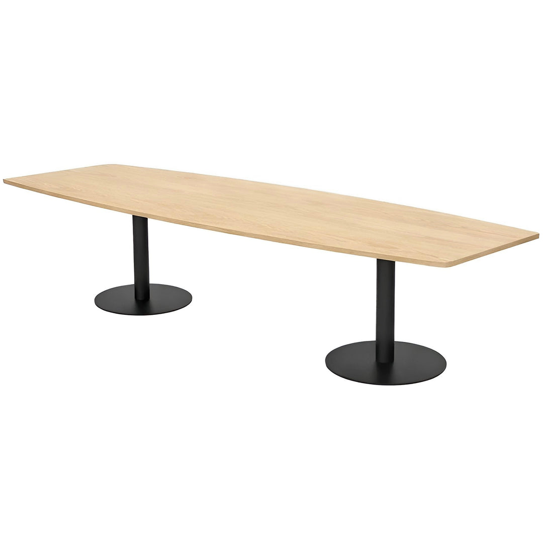 NYTT | LYS EIK BÅTFORMET (RETT KANT) MØTEBORD/KONFERANSEBORD 240/360/420CM