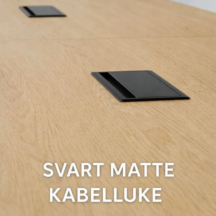 NYTT | LYS EIK BÅTFORMET (RETT KANT) MØTEBORD/KONFERANSEBORD 240/360/420CM