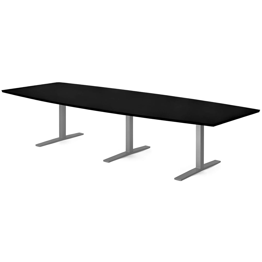 NYTT | SVART MATTE BÅTFORMET (VINKLET HJØRNEFORM) MØTEBORD/KONFERANSEBORD 180/240/360/420CM
