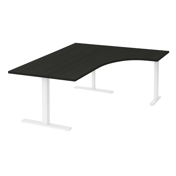 NYTT | ELEKTRISK HEV/SENK HJØRNE-SKRIVEBORD 3 BEIN SVART