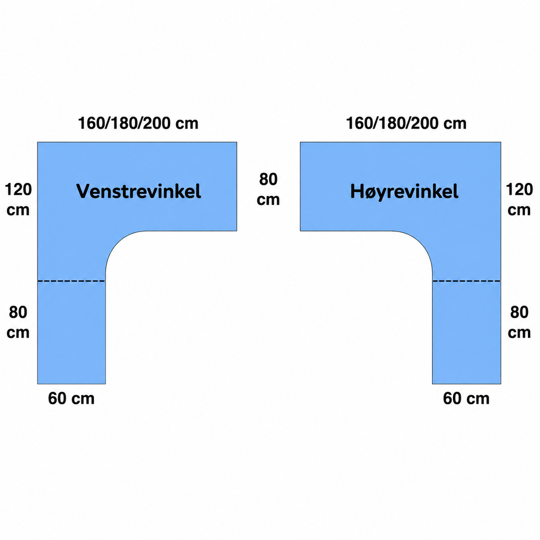 NYTT | ELEKTRISK HEV/SENK HJØRNE-SKRIVEBORD MED SIDEPLATE VALNØTT