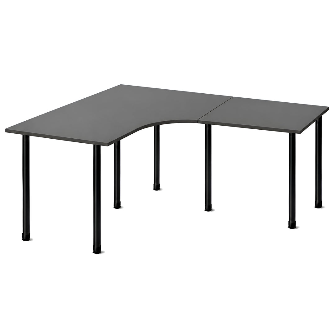 NYTT | MANUELT HJØRNE-SKRIVEBORD MED SIDEPLATE MØRKEGRÅ