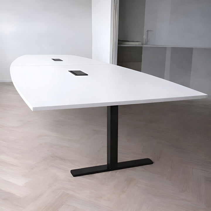 NYTT | HVIT BÅTFORMET MØTEBORD/KONFERANSEBORD 2 STØRRELSER