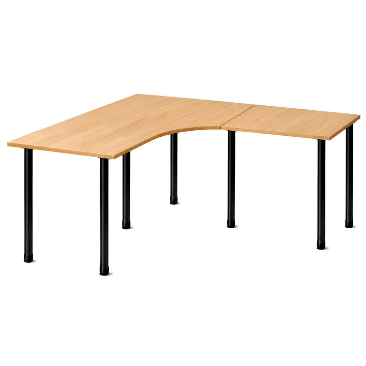 NYTT | MANUELT HJØRNE-SKRIVEBORD MED SIDEPLATE LYS EIK