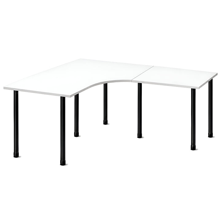 NYTT | MANUELT HJØRNE-SKRIVEBORD MED SIDEPLATE HVIT
